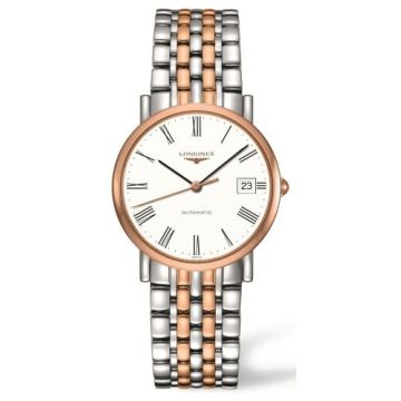 Longines Elegant Collection 34.5 Automatic Stainless Steel / Red Gold / White