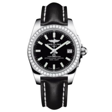Breitling Galactic 36 Stainless Steel / Diamond / Trophy Black / Calf