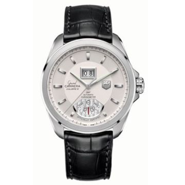 TAG Heuer Grand Carrera Calibre 8 RS Grande Date GMT Stainless Steel / Silver / Alligator