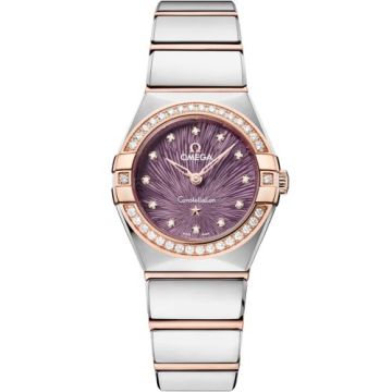 Omega Constellation Manhattan 25 Quartz Stainless Steel - Sedna Gold - Diamond / Purple Supernova