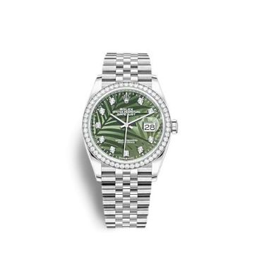 Rolex Datejust 36 Stainless Steel - Diamond / Green - Palm - Diamond / Jubilee