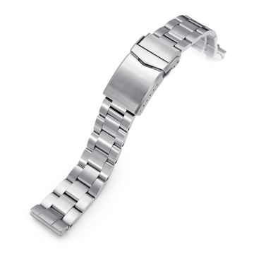 Super-O Boyer Watch Band for Seiko 62MAS Reissue SBDC051 SBDC053 SBDC055, Stainless Steel - Brushed, V Diver Clasp - 18mm