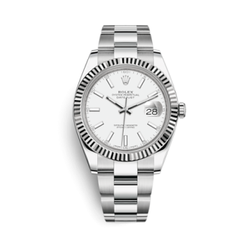 Rolex Datejust 41 Stainless Steel Fluted / Oyster / White