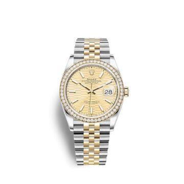 Rolex Datejust 36 Stainless Steel / Yellow Gold / Diamond / Champagne - Fluted / Jubilee