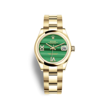 Rolex Datejust 31 Yellow Gold / Domed / Malachite / Oyster