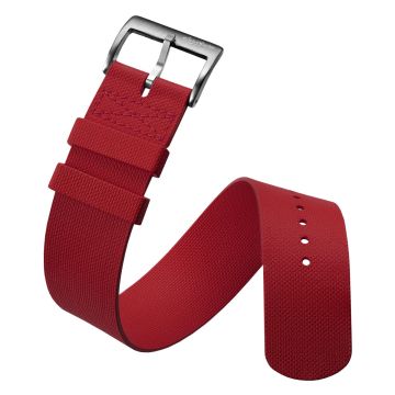 TidalPass British Military FKM Rubber Watch Strap - Portside Red - 21mm