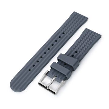 Chaffle Military Grey FKM Rubber watch strap, 20mm or 22mm - 22mm