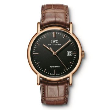 IWC Schaffhausen Portofino Automatic / Rose Gold / Black / Strap