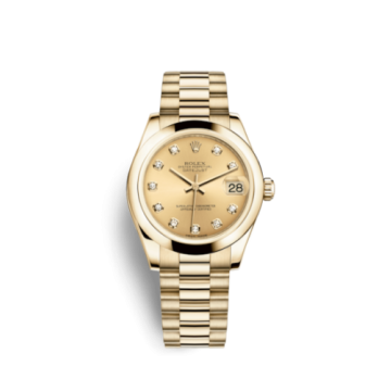Rolex Datejust 31 Yellow Gold Domed / President / Champagne Diamond