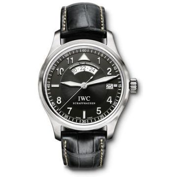 IWC Schaffhausen Pilot's Watch Spitfire UTC Stainless Steel / Black / Strap