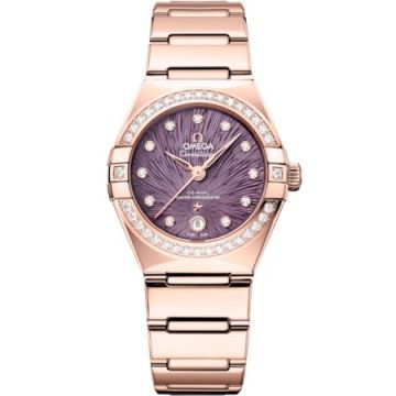 Omega Constellation Manhattan 29 Co-Axial Master Chronometer Moonshine Gold - Diamond / Purple Supernova