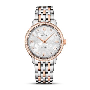 Omega De Ville Prestige Quartz 32.7 Butterfly Stainless Steel / Red Gold / Diamond / Bracelet
