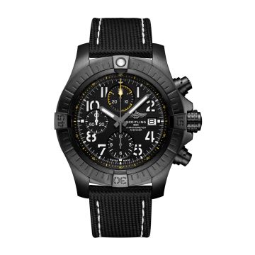 Breitling Avenger Chronograph 45 Night Mission / Black / Military / Pin