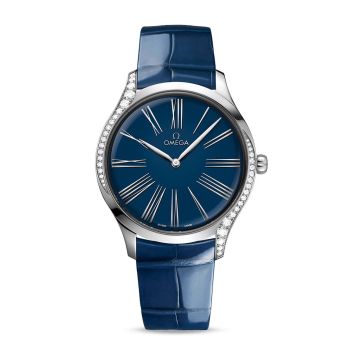 Omega De Ville Trésor 39 Stainless Steel / Blue - Roman / Alligator