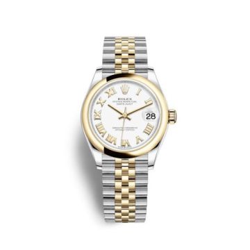 Rolex Datejust 31 Stainless Steel / Yellow Gold / Domed / White - Roman / Jubilee