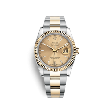 Rolex Datejust 36 Rolesor Yellow Fluted / Oyster / Champagne