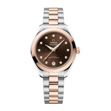 Omega Seamaster Aqua Terra 150M Master Co-Axial 30 Stainless Steel - Moonshine Gold / Brown - Diamond / Bracelet
