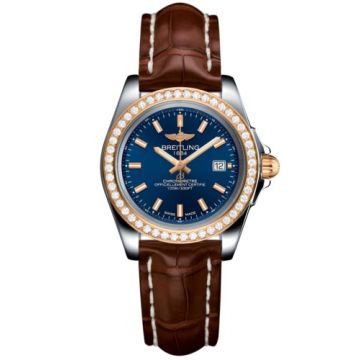 Breitling Galactic 32 Sleek Edition Stainless Steel / Rose Gold / Diamond / Horizon Blue / Croco