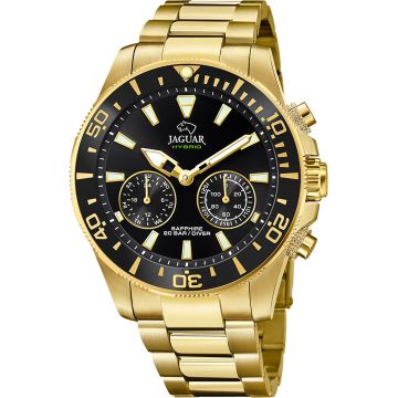 Jaguar Connected Men Diver Chronograph Hybridwatch Goldtone / Black