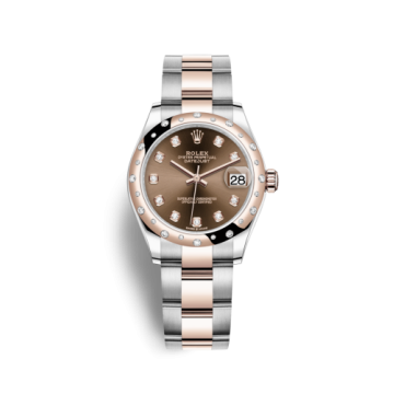 Rolex Datejust 31 Stainless Steel/ Rose Gold / Domed - Diamond / Chocolate - Diamond / Oyster
