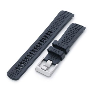 Crafter Blue - CB12 Navy Blue Rubber Curved Lug Watch Strap compatible with Seiko new Turtles SRP777 - 22mm
