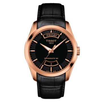 Tissot Couturier Powermatic 80 39 Rose Gold PVD / Black / Strap