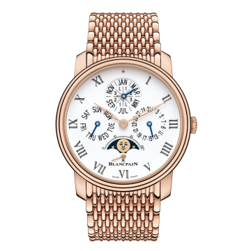 Blancpain Villeret Quantieme Perpetuel 8 Jours Red Gold / Enamel / Bracelet