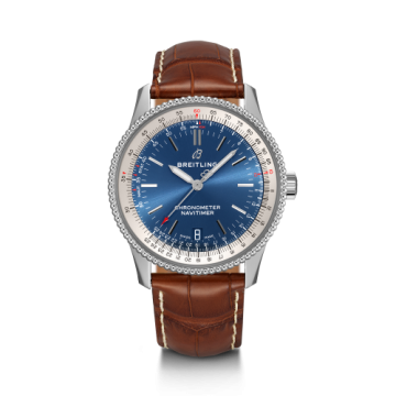Breitling Navitimer 1 38 Automatic Stainless Steel / Blue / Croco / Folding
