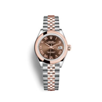 Rolex Lady-Datejust 28 Rolesor Rose Domed / Jubilee / Chocolate Roman