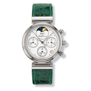 IWC Schaffhausen Kleine Da Vinci Stainless Steel / White / Green Croco