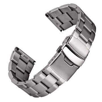 Classic Berwick Stainless Steel Watch Strap - Brushed - 22mm