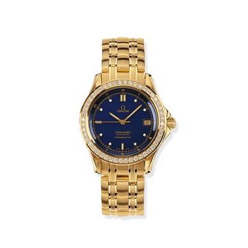 Omega Seamaster 120M Automatic 36.25 Yellow Gold / Diamond / Blue