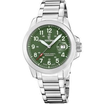 Festina Swiss Field Date Silvery / Green
