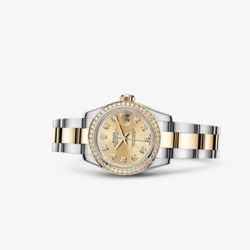 Rolex Lady-Datejust 26 Rolesor Diamond Champagne Diamond Oyster