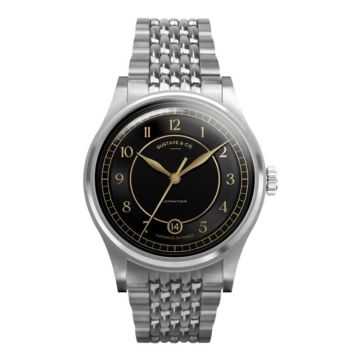 Gustave & Cie 12H Charles Argent & Noir Grain De Riz 38mm