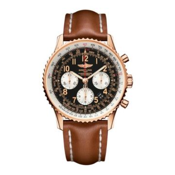 Breitling Navitimer 01 43 Red Gold / Black Arabic / Calf / Pin