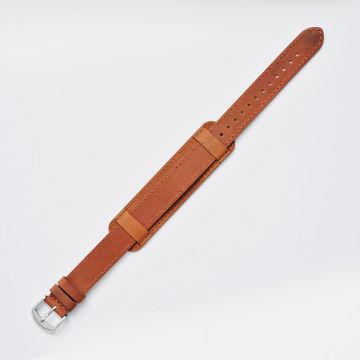 Crazy Horse Cinnamon Brown Single Pass Bund Leather Watch Strap - 18mm