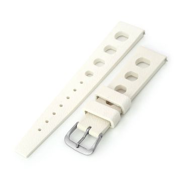 White Large Holes Rally FKM Quick Release Rubber watch band - 10mm