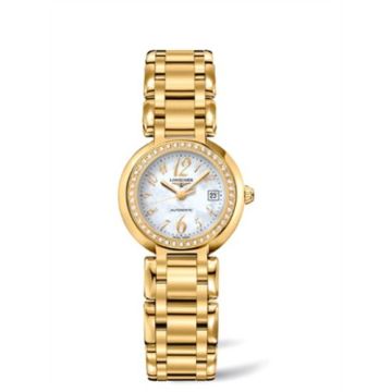 Longines PrimaLuna Automatic 26.5 Yellow Gold Diamond Funky MOP