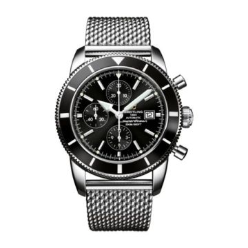 Breitling Superocean Heritage 46 Chronograph Stainless Steel / Black / Black /  Milanese