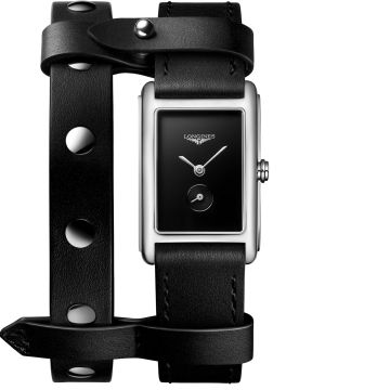 Longines DolceVita 20.8 Quartz Stainless Steel / Black / Yvy Leather