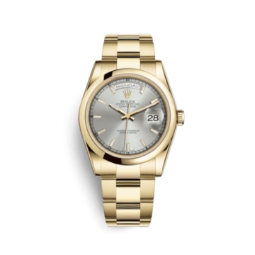 Rolex Day-Date 36 Yellow Gold Domed / Oyster / Silver