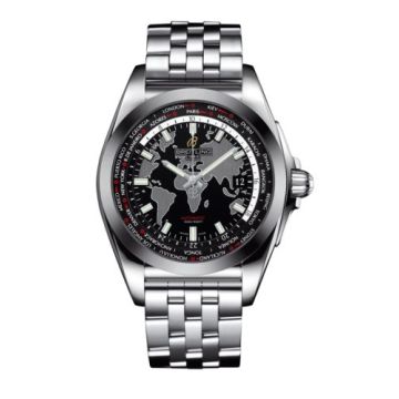 Breitling Galactic Unitime Stainless Steel / SleekT / Trophy Black / Bracelet