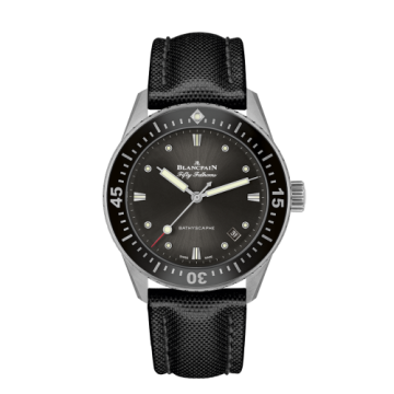 Blancpain Fifty Fathoms Bathyscaphe Stainless Steel / Grey / Black Canvas