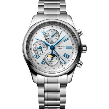 Longines Master Collection 42 Chronograph Calendar Stainless Steel / Silver / Bracelet