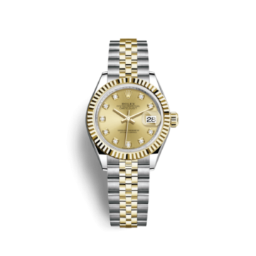 Rolex Lady-Datejust 28 Rolesor Yellow Fluted / Jubilee / Champagne Diamond