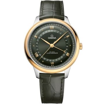 Omega De Ville Prestige Co-Axial Master Chronometer Pointer Date 42 5 Stainless Steel / Yellow Gold / Green Sunburst