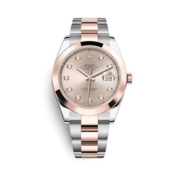 Rolex Datejust 41 Rolesor Everose Smooth / Oyster / Sundust - Diamond