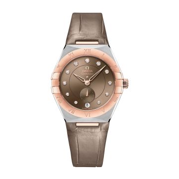 Omega Constellation Master Chronometer Small Seconds 34 Stainless Steel / Sedna Gold / Brown - Diamond