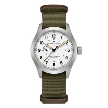 Hamilton Khaki Field Mechanical Power Reserve Stainless Steel / White